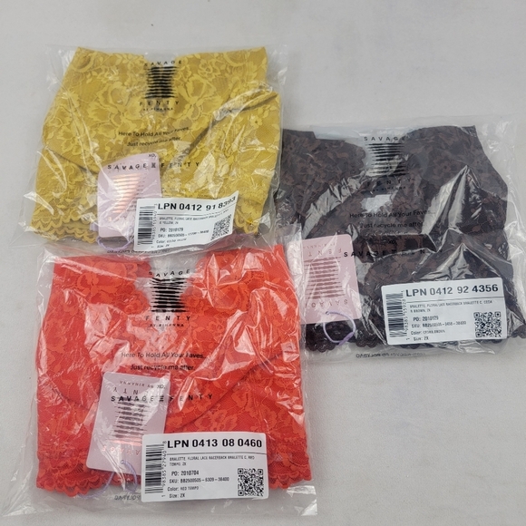 NWT Savage X Fenty floral racerback wireless bralette in sz 2X (3 colors) - Picture 7 of 8